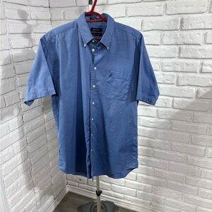 Nautica Vintage Oxford Men's Size 16/Large Blue Made in Hong Kong Shirt